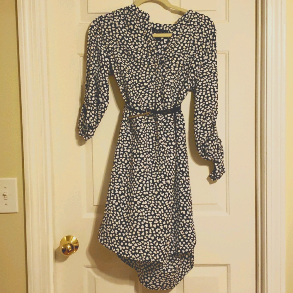 Black & White Belted Dress